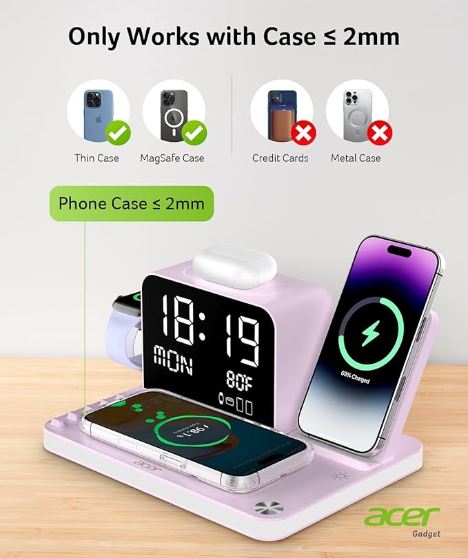 Acer 7-in-1 Wireless Charging Station - 30W Fast Wireless Charger - Image 8