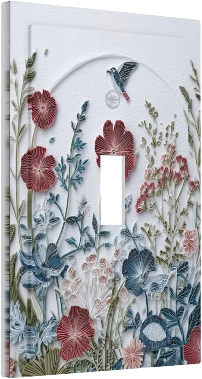 Bvtewkhz Wildflowers Flowers Floral Plants 1 Gang Single Toggle Wall Plate - Image 2