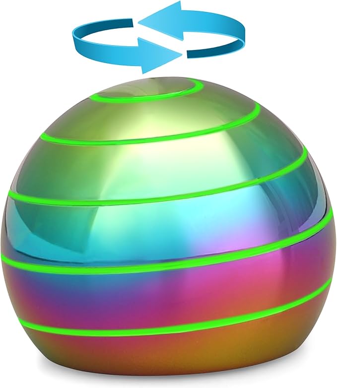Luminous Kinetic Spinning Desk Toys, Metal Full Body Optical Illusion Fidget by Mechaniker