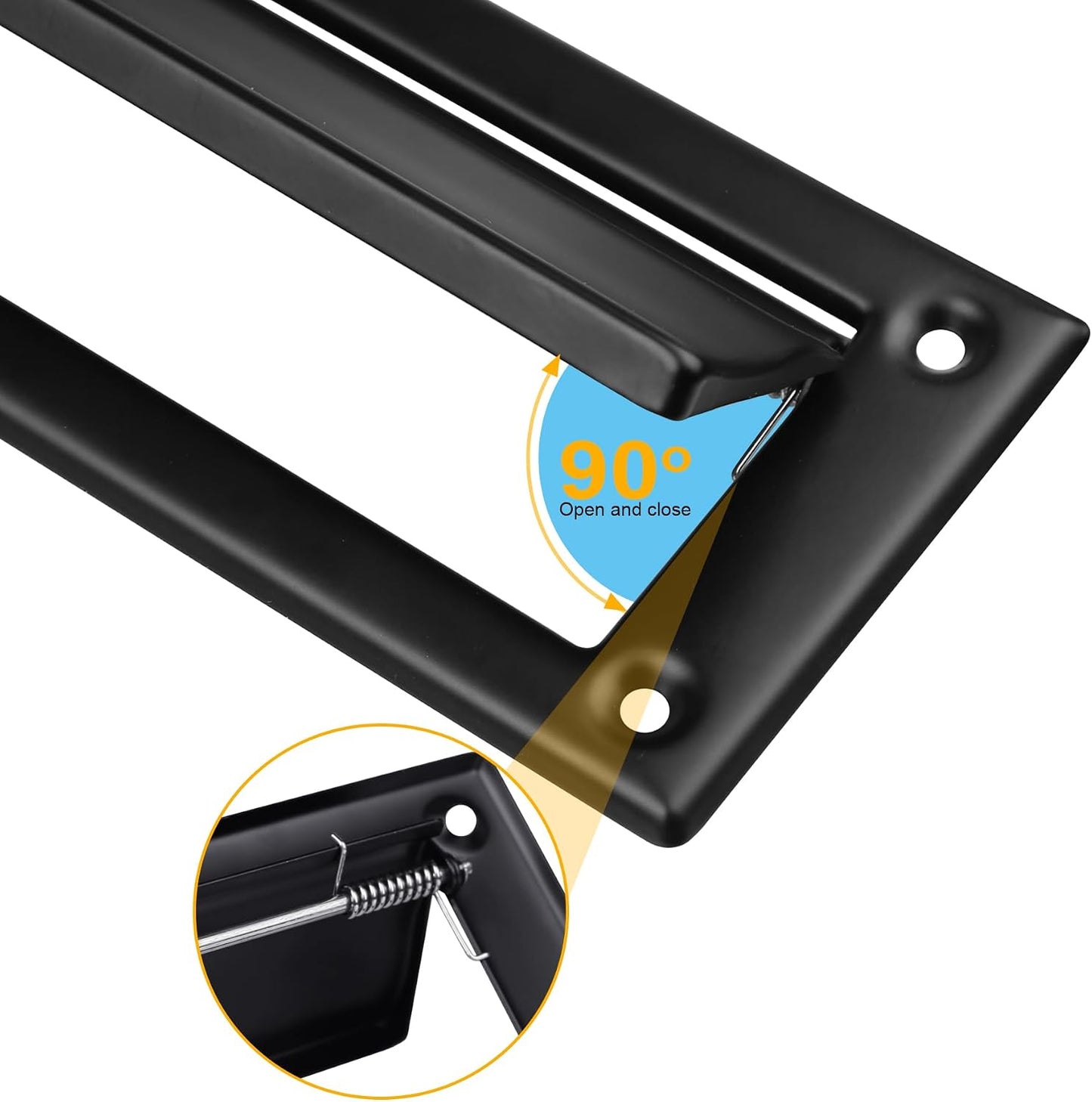 1 Pack 13inch Mail Slot, Stainless Steel Mail Slot Cover for Front Door to Keep Mails Intact, Black