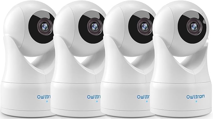 owltron 4pcs Indoor Pan/Tilt Security Camera 2K, Smart Cam by OWLTRON