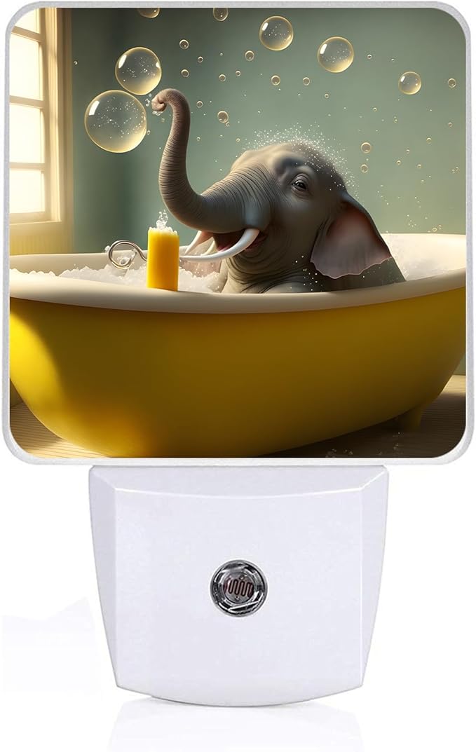 GANTINIR Cute Elephant Take a Bath Night Light, Plug-into African Animal by Unknown