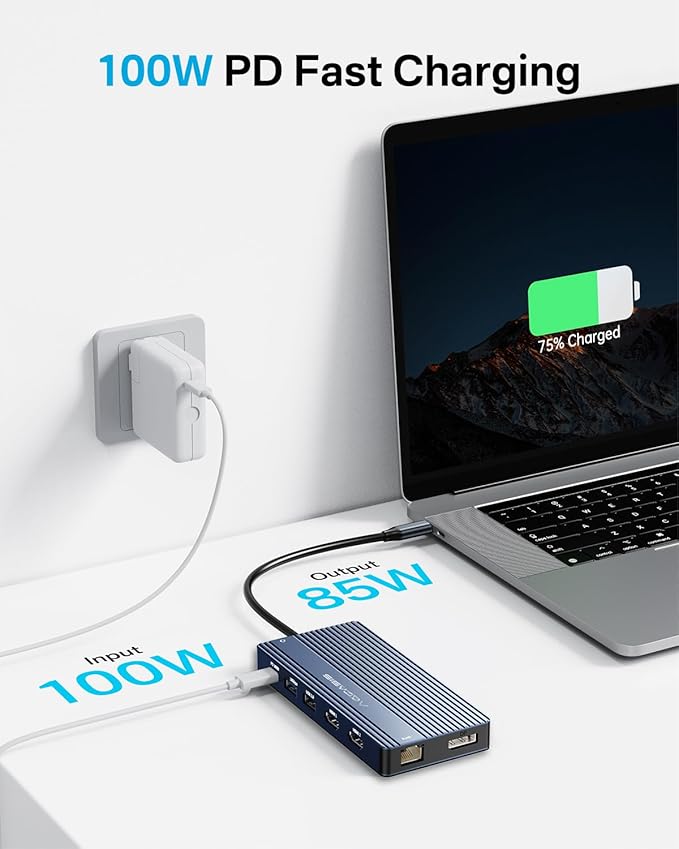 USB C Hub 14-1 USB C Docking Station Dual Monitor, - Image 6