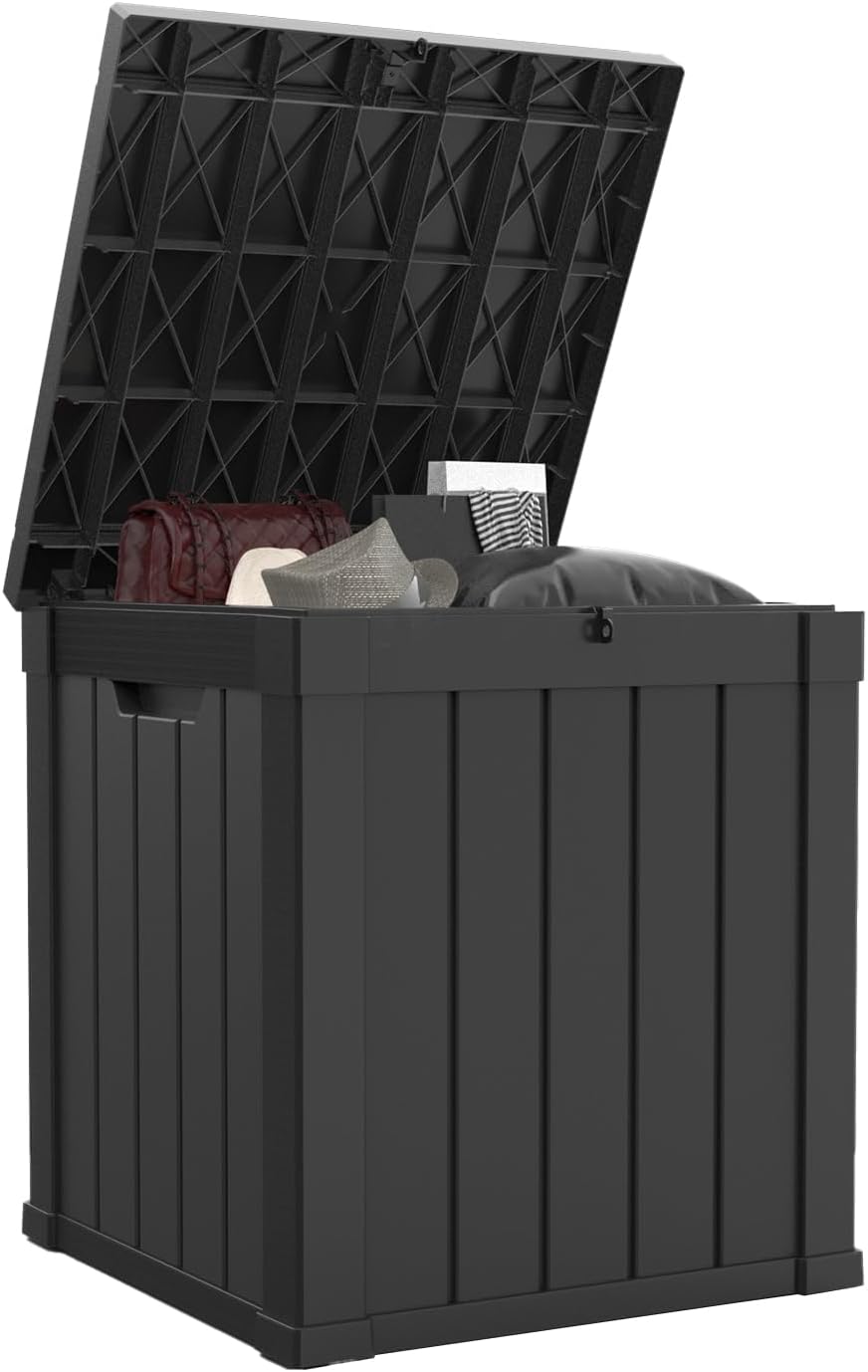 50 gallon waterproof outdoor resin deck box, lockable, main product view