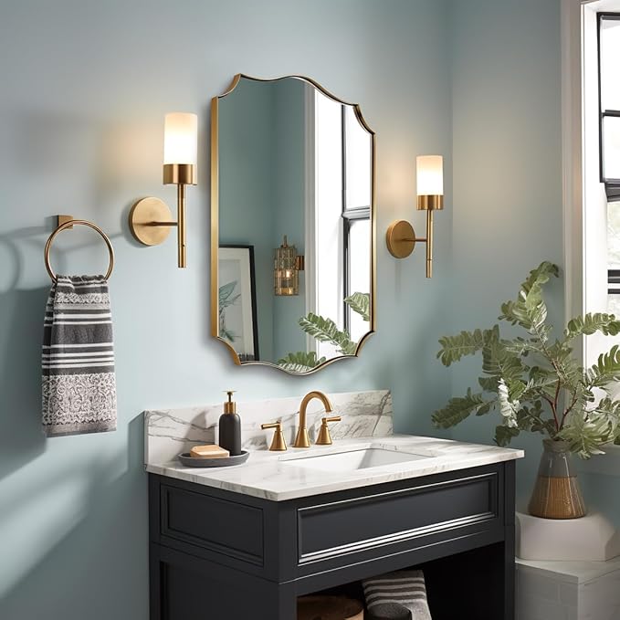 ANDY STAR Gold Mirrors, 24x32 Inch Bathroom Vanity Mirror, Antique Brass - Image 3