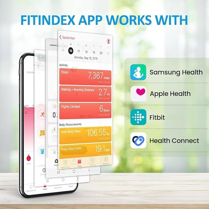 FITINDEX Scale with BMI, Body Fat, Muscle Mass, Smart Scale - Image 5