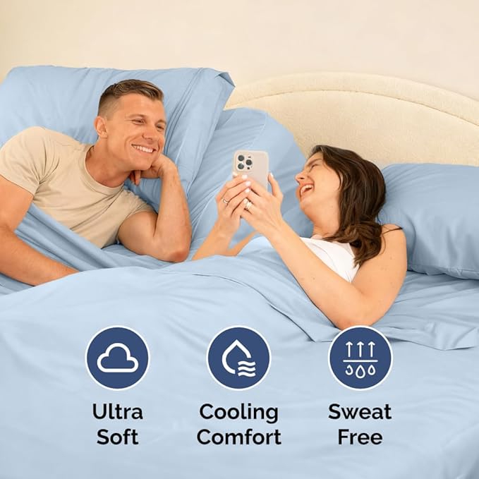 Split Head King Sheet Set – 4 Piece Flex Split Top King Sheets - Image 6