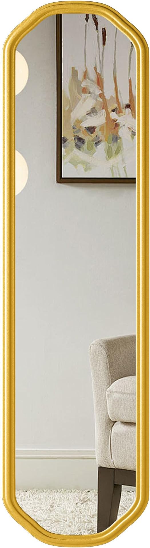 Modern Slim Wall Decor Mirror 10"x44" Gold - Image 9