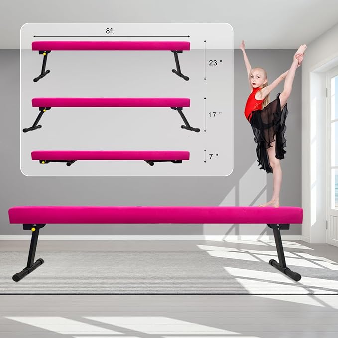 Wesky Adjustable Balance Beam, High and Low Floor Beam Gymnastics Equipment - Image 6