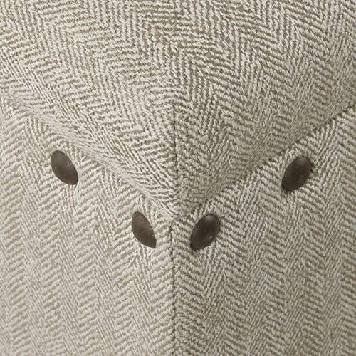 homepop large storage bench with nailhead trim on a desk or shelf