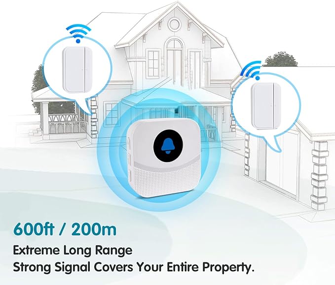 KOOSTONE Wireless Door Chime & Window Sensor Alarm - 600Ft Long Range Door - Image 3