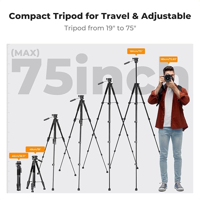 K&F CONCEPT Camera Tripod, Cellphone Clip - Image 4