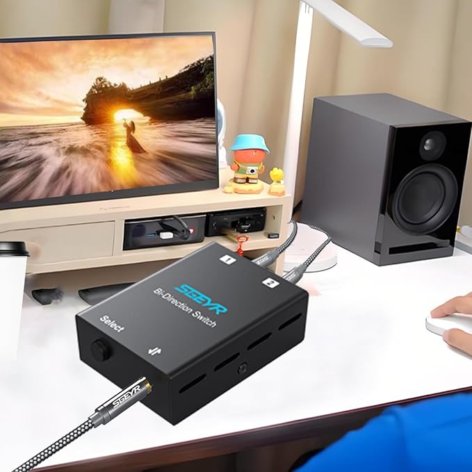 SGEYR Audio Switcher 3.5mm Bi-Direction Switch 2-in-1 Out/ 1-in-2 Out Audio - Image 2