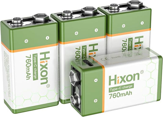 Hixon USB 9V Rechargeable Lithium Batteries by Hixon