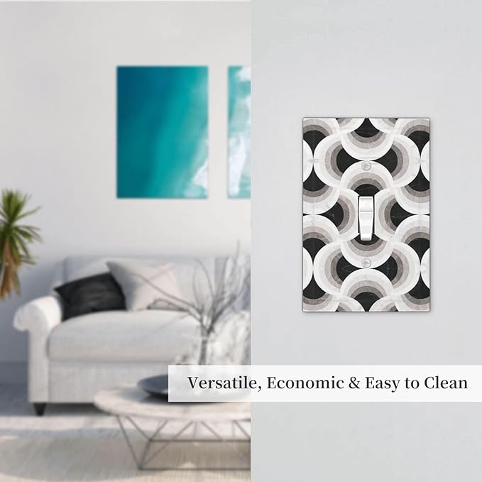 Bvtewkhz Black/White Art Marble 1 Gang Single Toggle Decorative Light Switch - Image 6