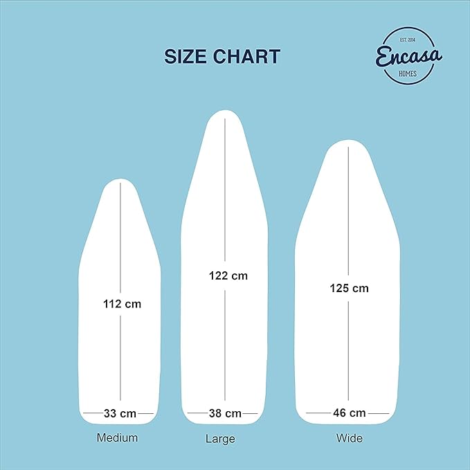 Encasa XO Ironing Board Cover and Pad 49"x18" - 4mm Felt Wide Iron Board Cover - Image 6