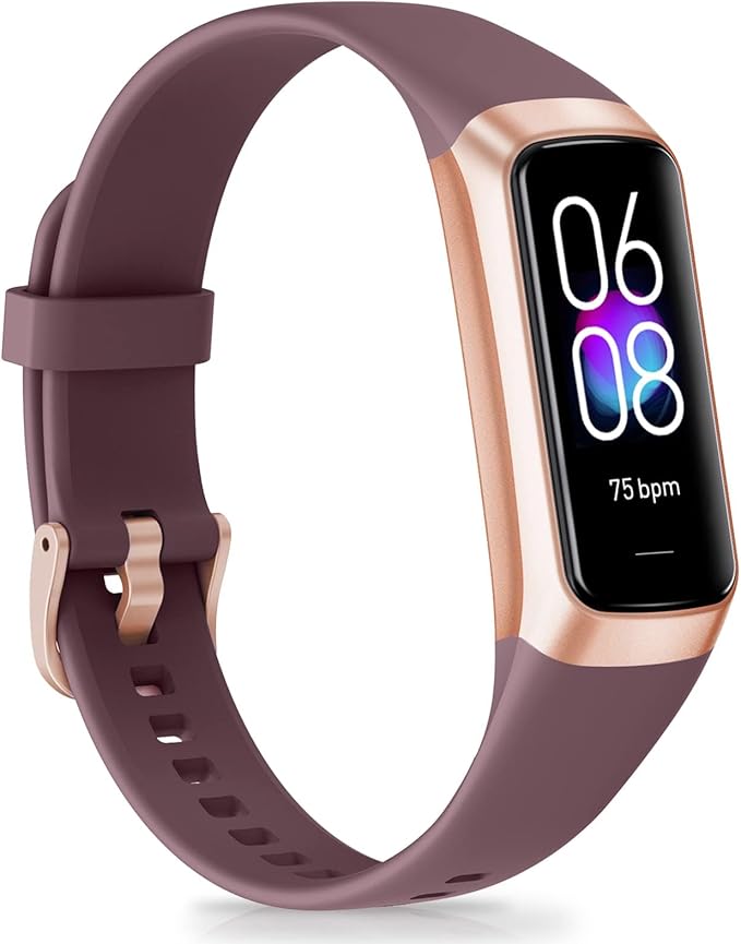 Fitness Tracker with 24/7 Heart Rate Blood Oxygen Sleep Monitor, 1.1" AMOLED by Bakoor