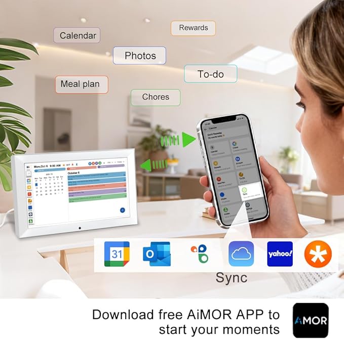 CAZOKASI Smart Digital Calendar Family Planner Chore Chart HD Touchscreen Meal - Image 3