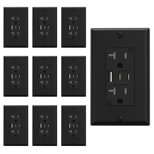 ELEGRP USB Outlets, 20 Amp Wall Outlet by ELEGRP%7CELEGROUP