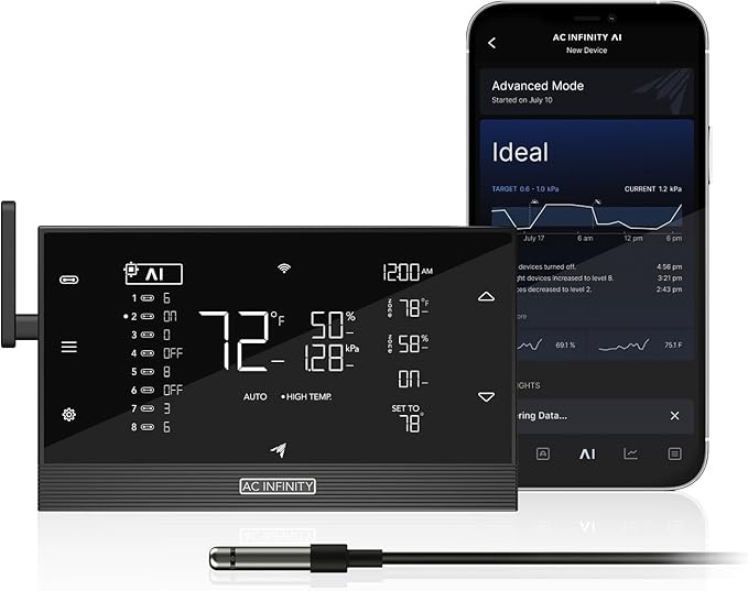 AC Infinity Controller AI+ Environmental Controller, Dynamic AI Controls Grow by ACInfinity