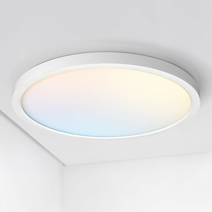 ASD LED 24" Round Flush Mount Ceiling Light Fixture, Low Profile Surface by ASDLightingCorporation