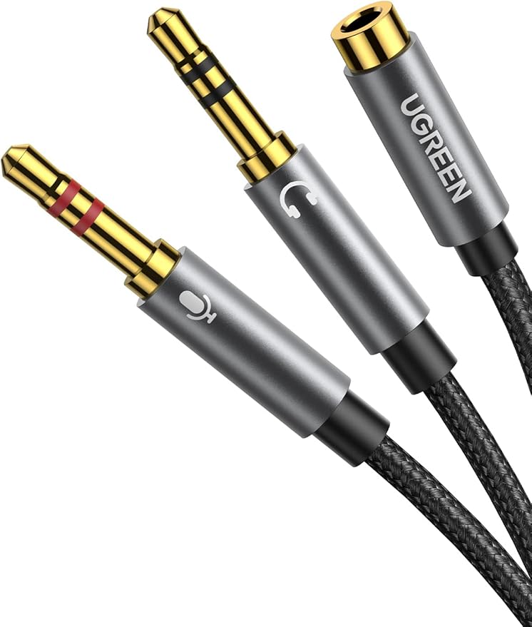 UGREEN Headphone Splitter for Computer 3.5mm Female to 2 Dual 3.5mm Male by UGREEN