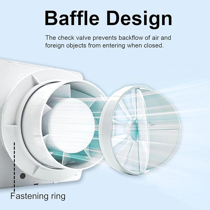EINTTAX 4 Inch Exhaust Fan, 56CFM Wall Mount Bathroom Exhaust Fan - Image 5
