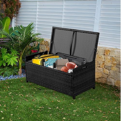 prohiker 2-in-1 wicker deck box bench, all-weather 55, package contents