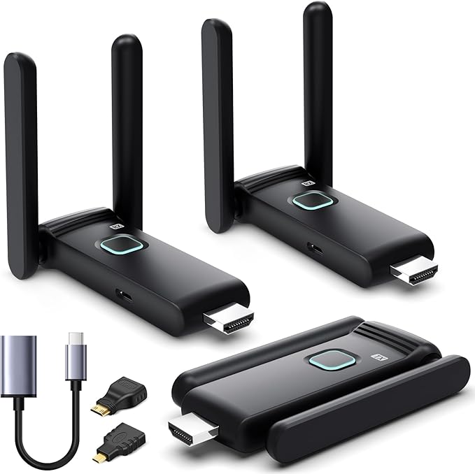 YUYUNLOMN Wireless HDMI 2 Receivers and Transmitter, No Hot, Plug and Play by YUYUNLOMN