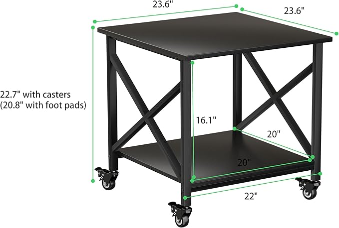 TQQDCI Printer Stand, 23.6 x 23.6 Inches Large Printer Stand - Image 7