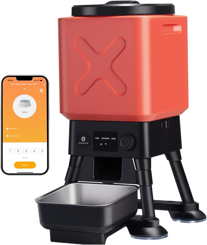 Automatic Dog Feeder for Large Dogs, 14L Capacity, Remote Feeding, by MollyCody