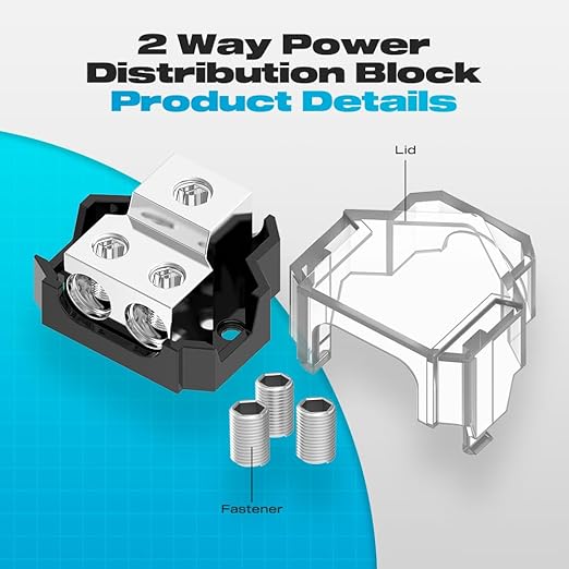 Distribution Block, Malictele 2 Way Power Distribution Block 1x 0/2/4 Gauge - Image 3