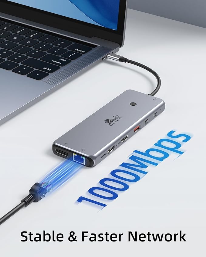 Laptop Docking Station 13 in 1, Dual Monitor Triple 4K Display, 8 USB C/A Ports - Image 7