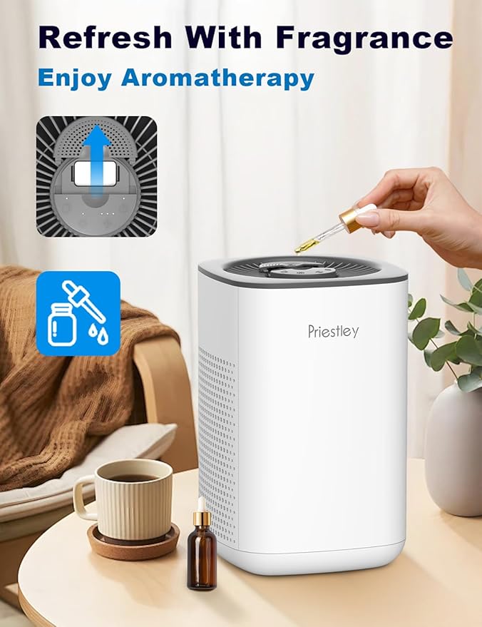 Priestley Small Air Purifiers for Home Bedroom Dorm Office Desktop, 20dB Quiet - Image 3