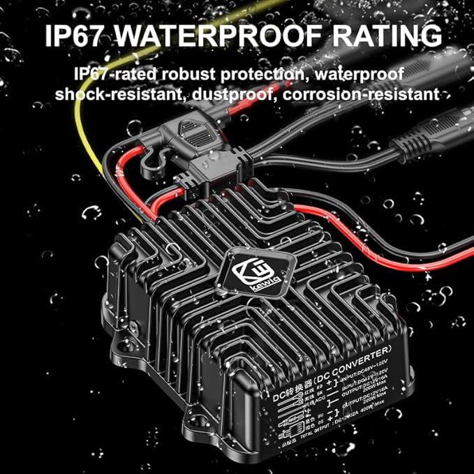 Kewig 400W 32A 12V Golf Cart 48V-120V to 12V Converter Voltage Regulator - Image 5