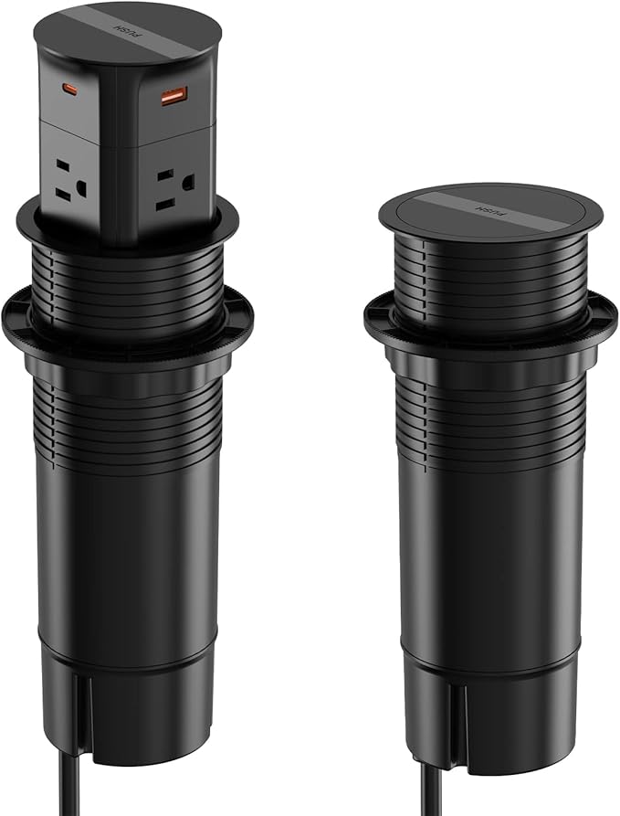 Pop up Outlet for Countertop, PD 20W USB C Fast Charging, 3.15" Desk Grommet - Image 7