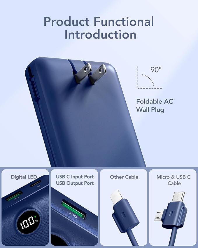 VRURC Portable Charger 20000mAh, Fast Charging Power Bank USB C, 4 Output 2 - Image 2