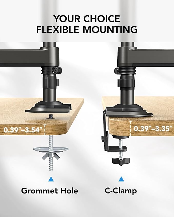HUANUO 17-32 Inch Dual Monitor Stand, NITROGLIDE™ Dual Monitor Mount, Monitor - Image 7