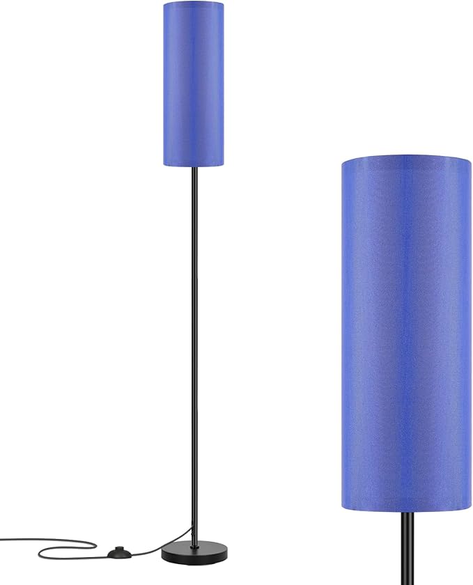 FRIDEKO HOME Floor Lamp with Blue Shade, Simple Design with Foot Pedal Switch by FRIDEKOHOME
