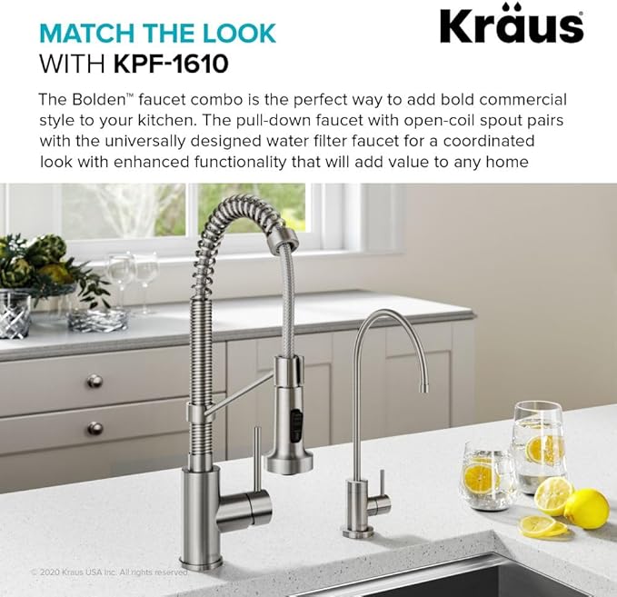 KRAUS Purita 100% Lead-Free Kitchen Water Filter Faucet in Spot Free Stainless - Image 5