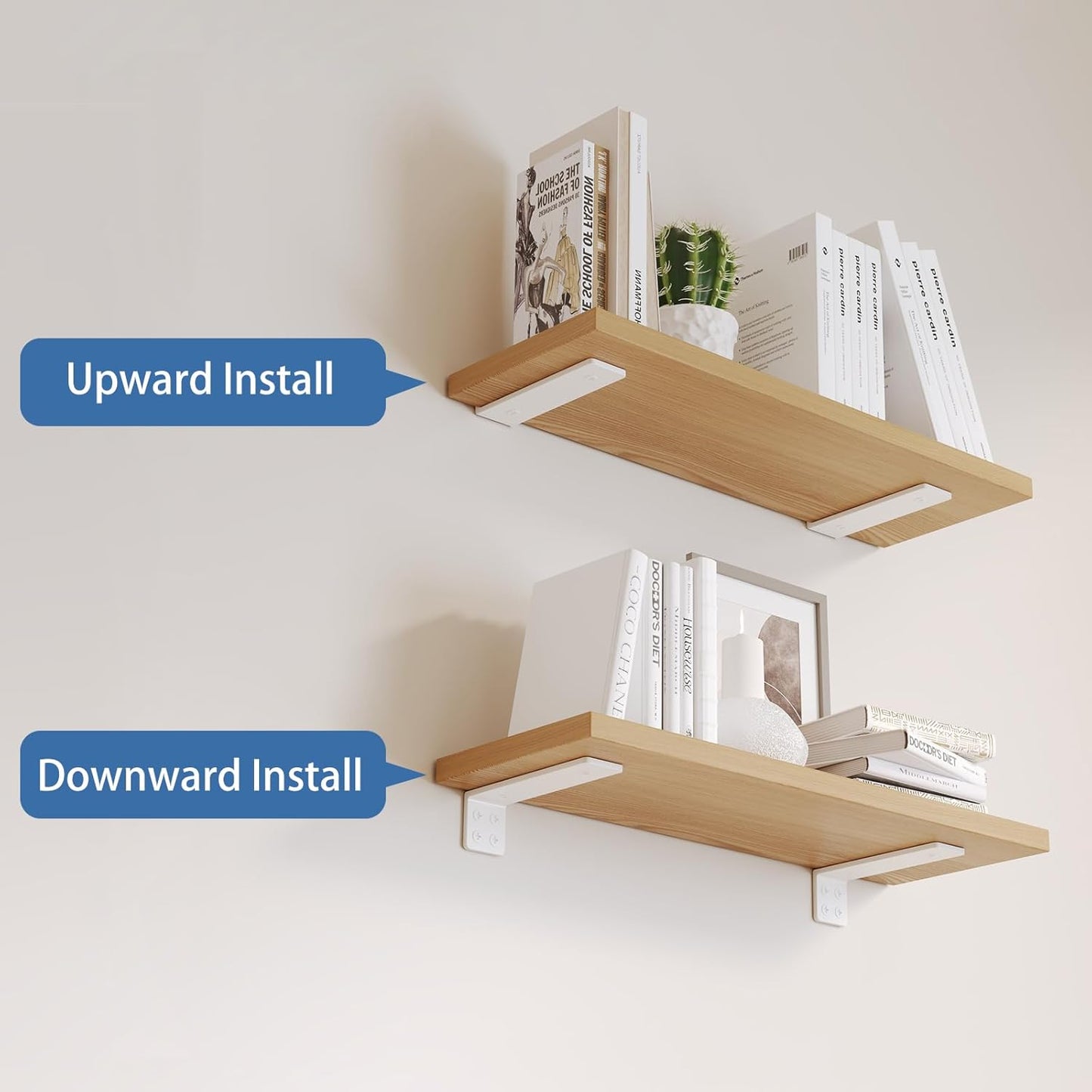 Shelf Brackets 10 inch, Heavy Duty Shelf Bracket 6 Pack L Brackets White Metal Wall Bracket for Shelves Support Bracket with Screws