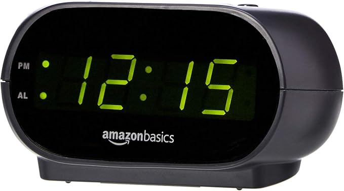 Amazon Basics Small Digital Oval Alarm Clock by AmazonBasics