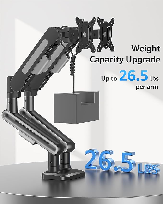 MOUNTUP Dual Monitor Mount Holds 4.4-26.5lbs, Heavy Duty Monitors Arm - Image 2