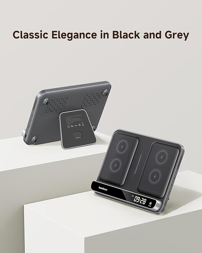 Dual Wireless Charger Stand, SwanScout 504, Foldable Wireless Charging Station - Image 6