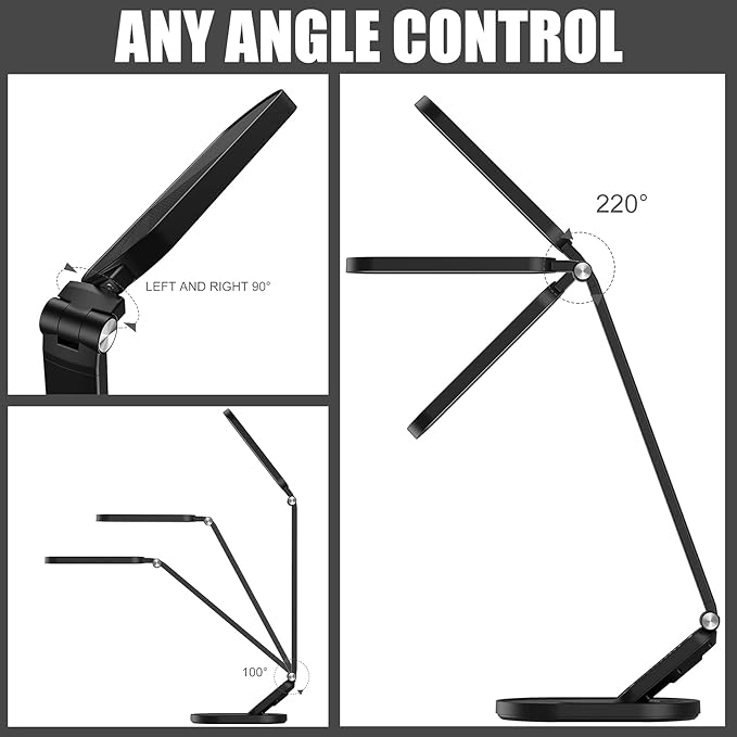 JKSWT LED Desk Lamp, Eye-Caring Table Lamps Natural Light Protects Eyes - Image 3