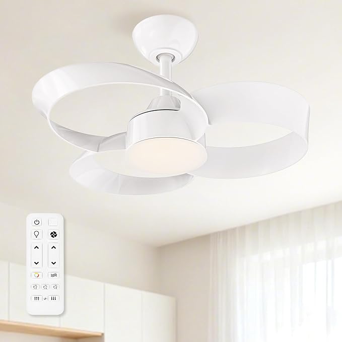 FANX 22 Inch Ceiling Fan with Light and Remote, Quiet DC Motor, Dimmable LED by FANX