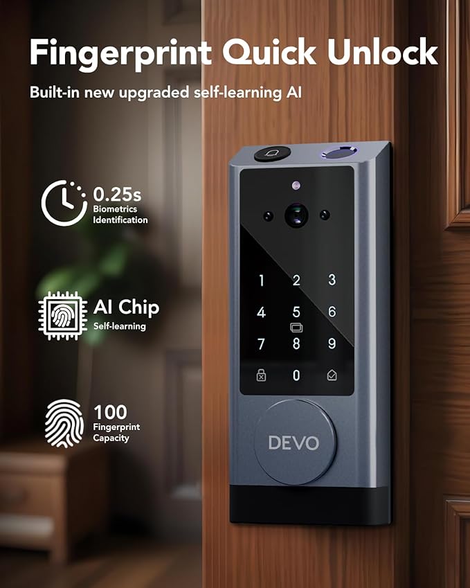 Devo G1 Video Smart Lock with Camera&Doorbell, 6-in-1 Keyless Entry Door Lock - Image 3