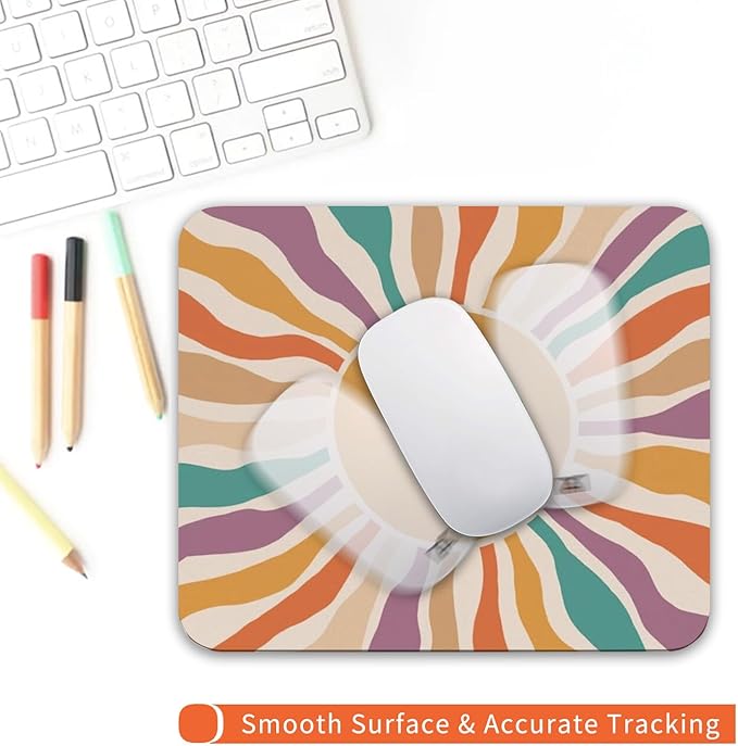 Armanza Square Mouse Pad Retro Sun, Personalized Premium-Textured Custom Mouse - Image 4