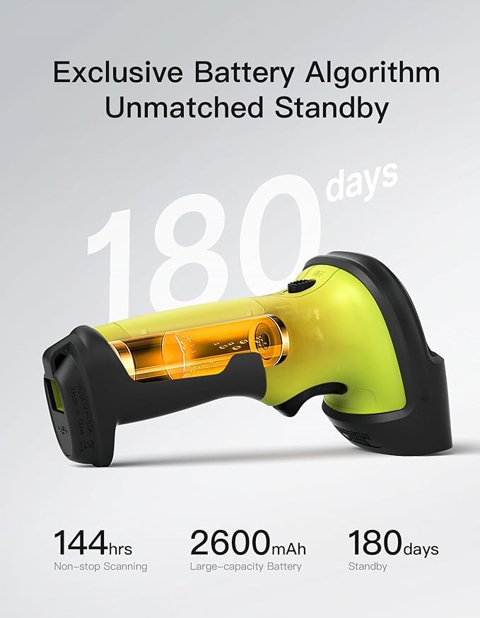 Inateck 2D Barcode Scanner, Wireless Bluetooth QR Code Scanner - Image 3