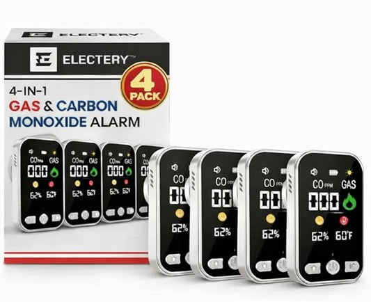 4‑in‑1 Upgraded Natural Gas Leak Detector & Carbon Monoxide Detectors Plug‑in by ELECTERY